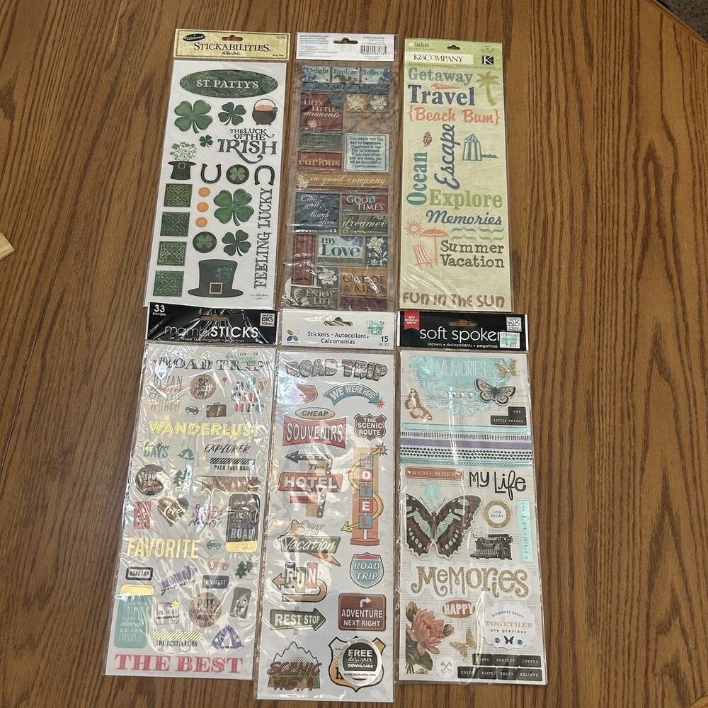 Mixed Lot of Scrapbooking Craft Stickers K&Company, Stickabilities, Momenta…